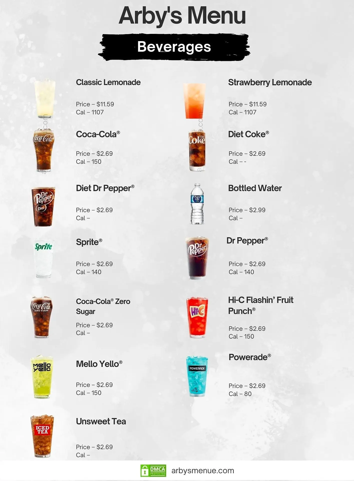 Arby’s Beverages Menu