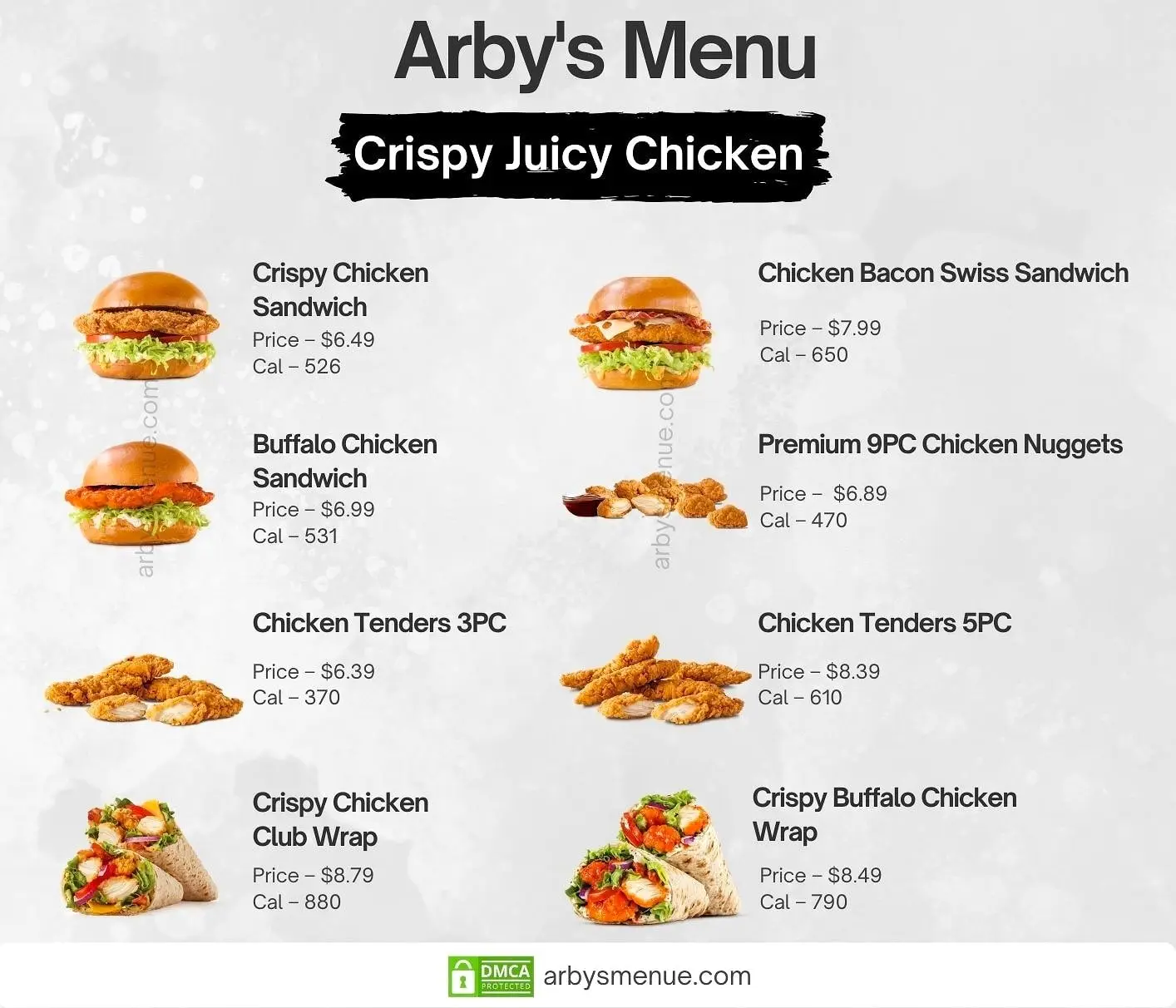 Arby’s Crispy Juicy Chicken Menu